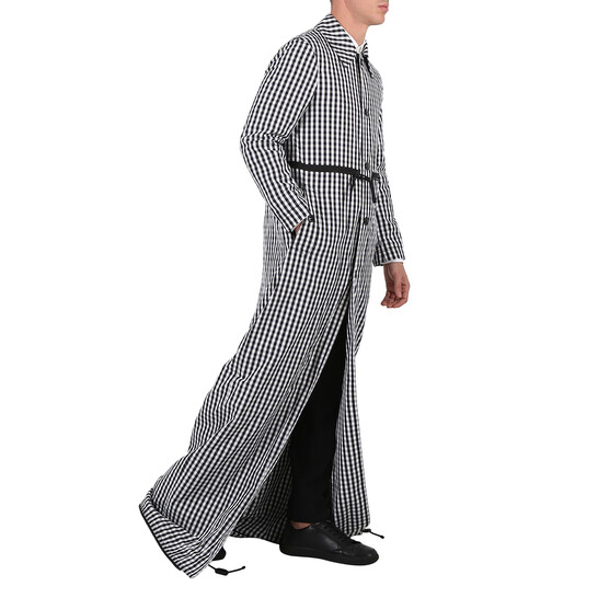 Burberry Men's Black Pattern Gingham Technical Wool Loop-back Car Coat - 546x546 Image #6