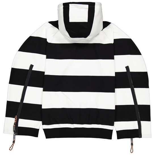 Burberry Men's Black Printed Logo Striped Hoodie, Size XXX