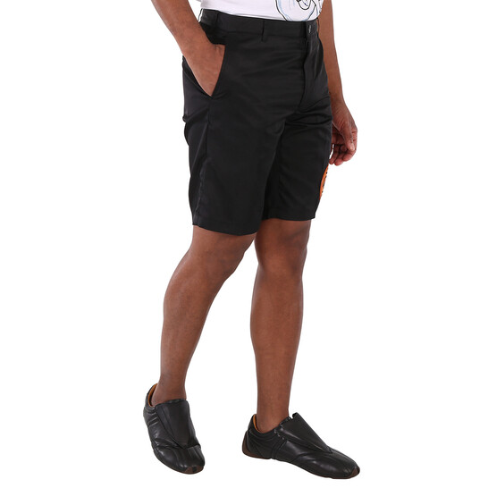 Burberry Men's Black Shibden Shark-Print Chino Shorts, Brand