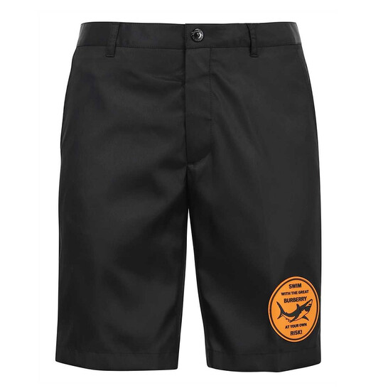 Burberry Men's Black Shibden Shark-Print Chino Shorts, Brand