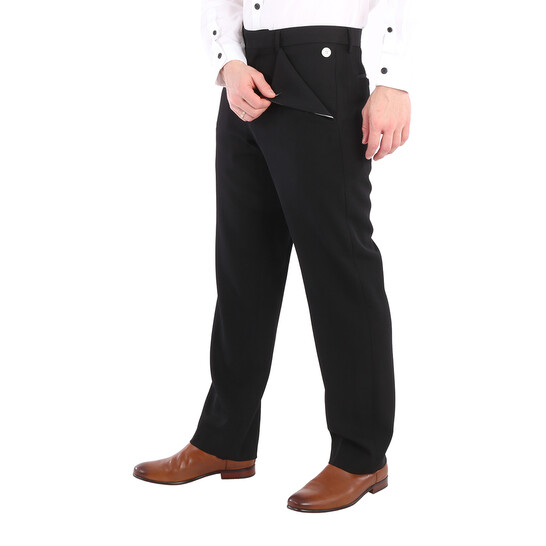 【送料&関税込】Burberry Wide-leg Black Trousers Burberry Black Wool Cut-out Wide-leg Trousers, Brand Size 44