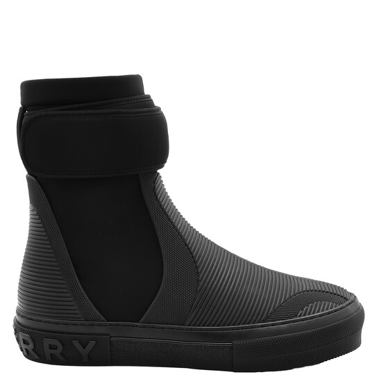 【関税＆送料込み】Burberry Stivali Nero Burberry Men's Black Sub High-Top Sneakers, Brand Size 48