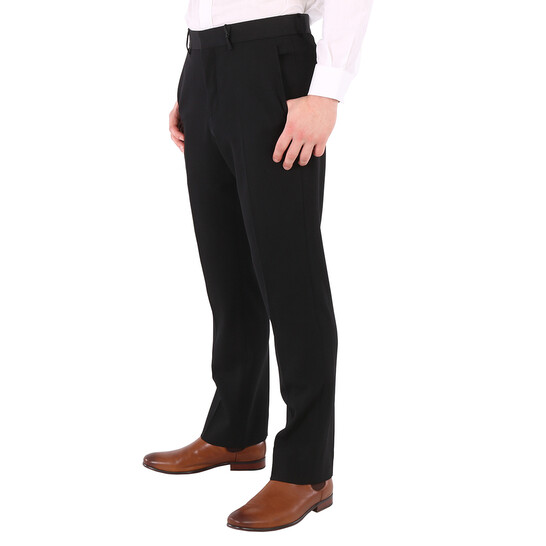 Burberry Men's Black Tailored Straight Leg Virgin Wool Pants