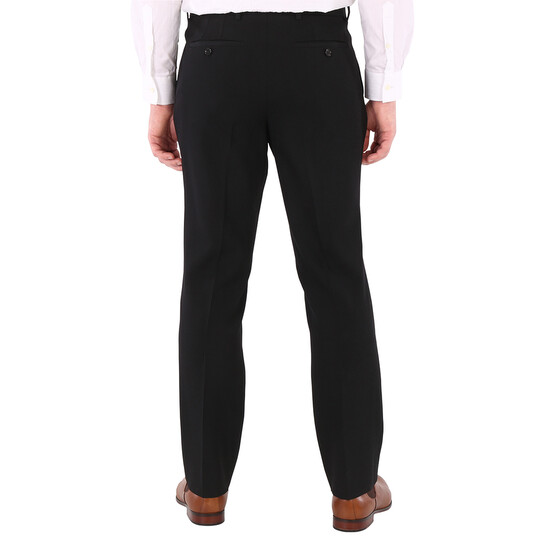 Burberry Men's Black Tailored Straight Leg Virgin Wool Pants