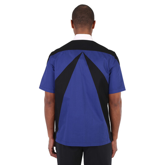 Burberry Men's Bright Navy Short-Sleeve Star Detail Shirt, Size X