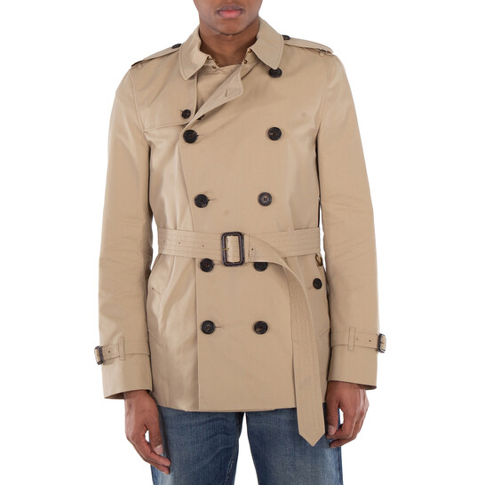 Burberry Men's Heritage Honey Kensinton Short Trench, Brand