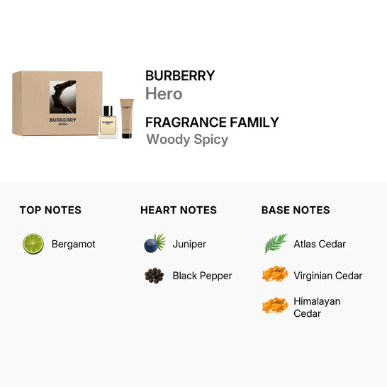 Burberry Men's Hero 2pcs EDT Gift Set Fragrances 3616304966460