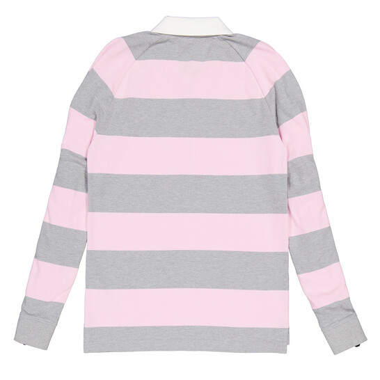 Burberry Men's Long-sleeved Zip Detail Striped Polo Shirt