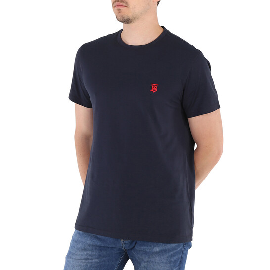 Burberry Navy Embroidered Logo T-shirt, Size Large 8014022