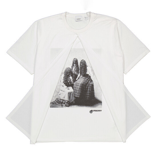 Burberry Men's Optic White Victorian Portrait Print Cotton