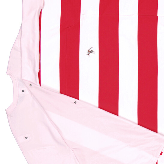 Burberry Men's Pale Pink Striped Cape Detail Cotton