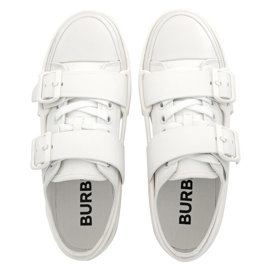 BURBERRY ホワイトジャケット 新品未使用 SALE‼️ Burberry Men's White Vers Cotton And Leather Belted Low-Top