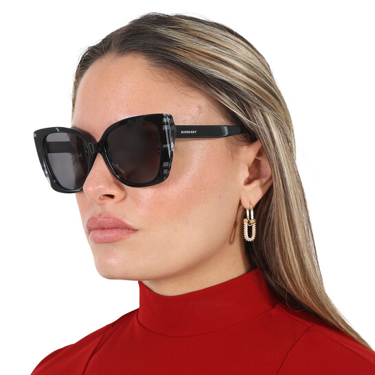 Burberry Meryl Polarized Dark Grey Butterfly Ladies Sunglasses BE4393F 405181 Burberry Meryl Polarized Dark Grey Butterfly Ladies  main image 2