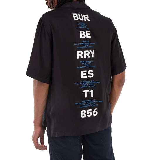 Tシャツ・カットソー Burberry FW25 Embroidered silk shirt (8050279 A7028) Oversized Check Silk Shirt in Sand - Men | Burberry® Official