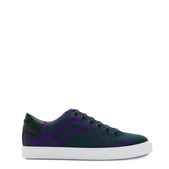 Burberry New Albridge Checked Lace-Up Sneakers, Brand Size