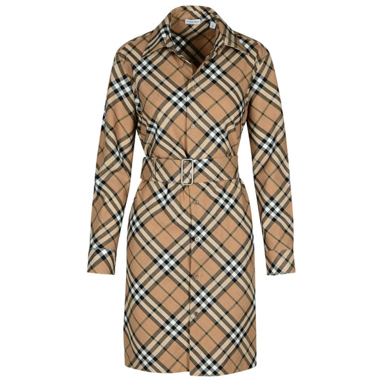 Burberry Nova Checked Shirt Dress, Brand Size 8 (US Size 6