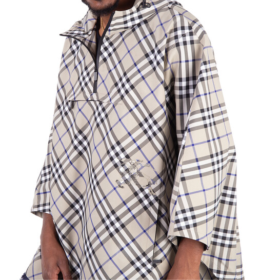 【関税&送料込】Burberry Poncho With All-Over Check Patter BURBERRY Hooded appliquéd checked twill cape | NET-A-PORTER
