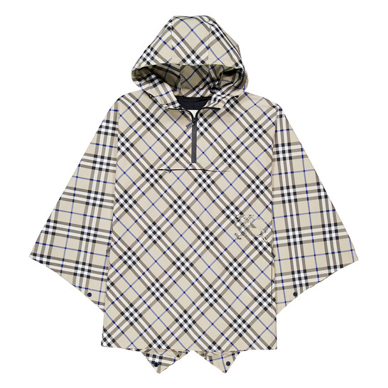 【関税&送料込】Burberry Poncho With All-Over Check Patter BURBERRY ICON STRIPE CAPE PONCHO SHAWL FRINGE WOOL THICK ONE