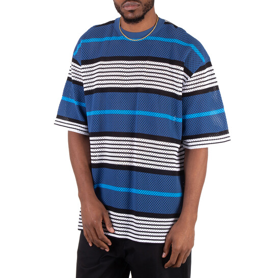 BURBERRY ストライプ Tシャツ Burberry Openwork Striped Crewneck Oversized T-Shirt, Size