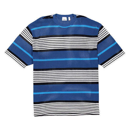 ★Burberry★コットン Tシャツ Burberry Openwork Striped Crewneck Oversized T-Shirt, Size