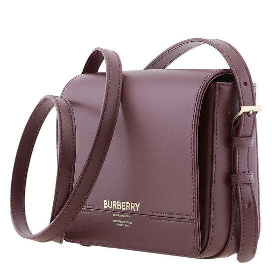 BURBERRY ワインレッド 38 Burberry Oxblood Leather Small Grace Crossbody Bag 8067036