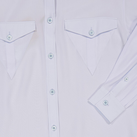 Burberry Pale Blue Irem Silk Crepe De Chine Logo Detail Oversized