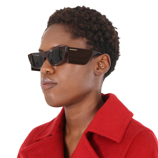 Burberry Palmer Dark Grey Irregular Ladies Sunglasses BE4385