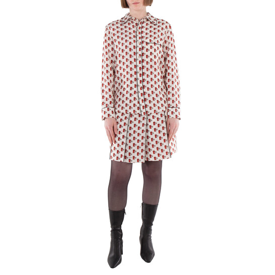 burberry ブラウス Slim Fit Striped Silk Shirt in Clam - Women | Burberry® Official