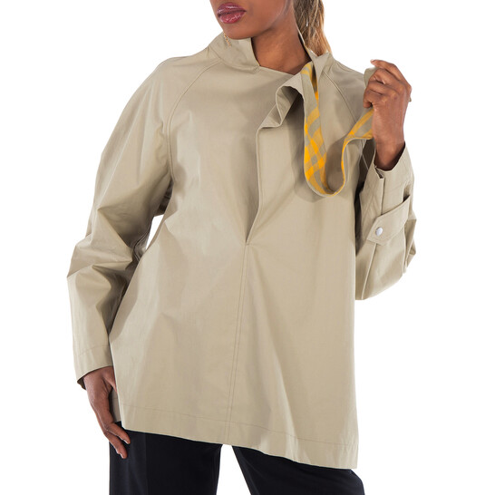 Burberry Cotton Jacket With Puttee Collar, Brand Size 4 ( US