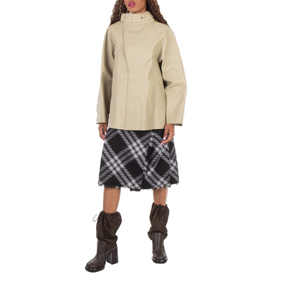 Burberry Puttee Collar Leather Jacket, Brand Size 6 ( US Size 4