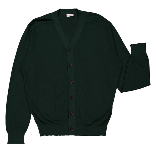 Burberry Relaxed Fit Wool V-Neck Cardigan, Size Small 8083179