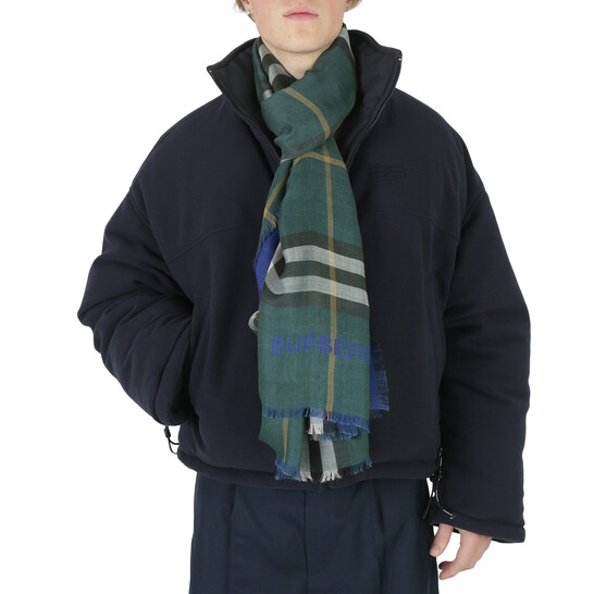 Burberry Reversible Check Wool Silk Scarf 8084653