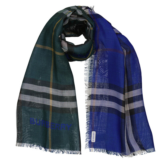 【送料&関税込】Burberry Embroidered Wool Scarf Check Wool Scarf in Scarlet | Burberry® Official
