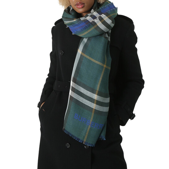 Burberry Reversible Check Wool Silk Scarf 8084653