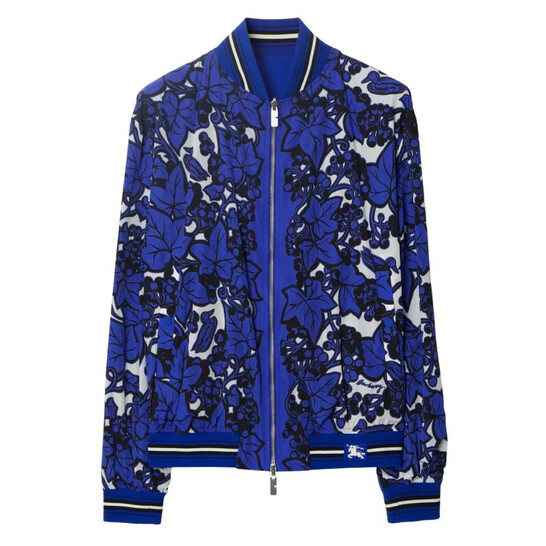 Burberry Reversible Ivy Print Bomber Jacket, Size Medium 8090009