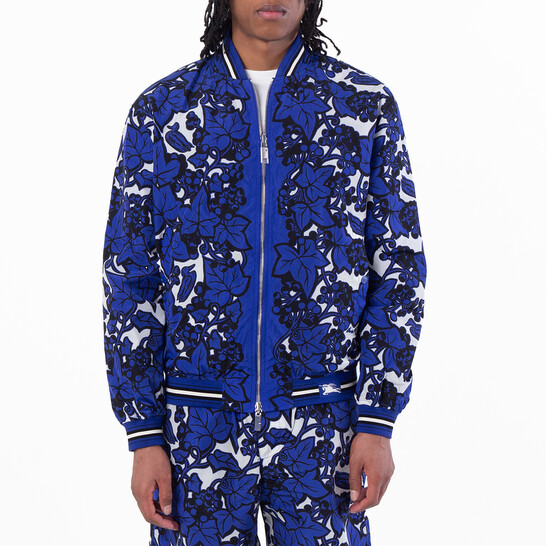 Burberry Reversible Ivy Print Bomber Jacket, Size Medium 8090009