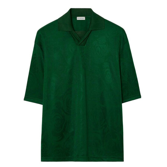 Burberry Rose Jacquard Polo Shirt, Size Large 8081289