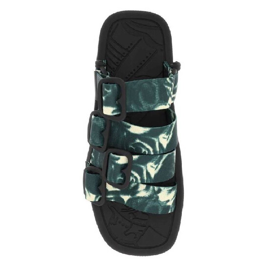 NWT Burberry Farley Camo Slides in mangrove green Burberry Rose Nylon Strap Sandals, Brand Size 40 ( US Size 7  main image 3