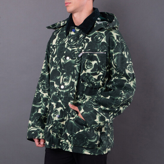 Burberry Rose Print Cotton Shirt Jacket, Size Large 8081898