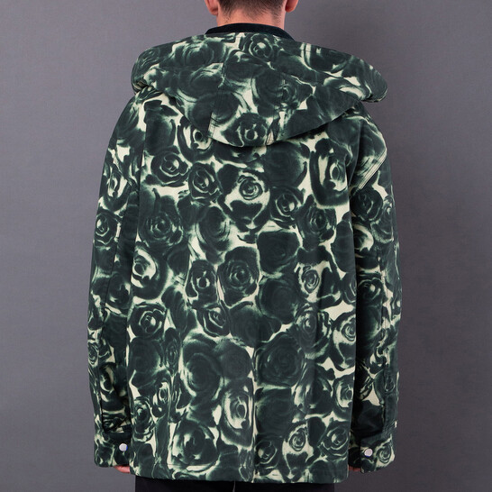 Burberry Rose Print Cotton Shirt Jacket, Size Large 8081898