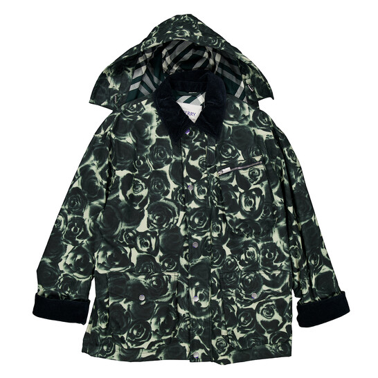 BURBERRY 花柄 ジャケット Burberry Rose Print Cotton Shirt Jacket, Size Large 8081898