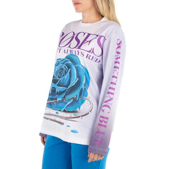 Burberry Rose Print Long Sleeve T-Shirt, Size XX-Small
