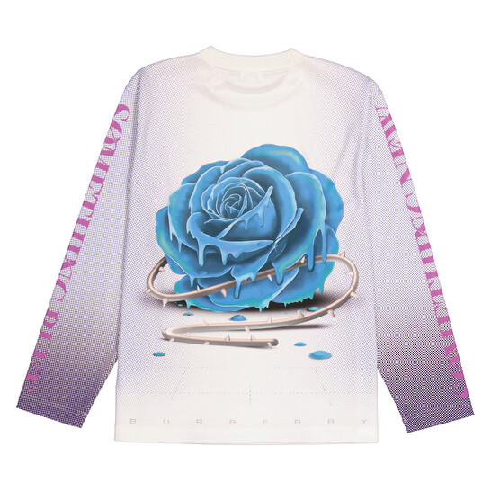 Burberry Rose Print Long Sleeve T-Shirt, Size XX-Small