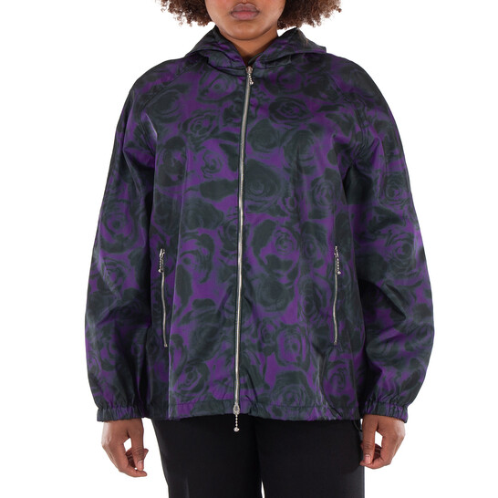 Burberry Rose Print Nylon Jacket, Size XX-Small 8079013