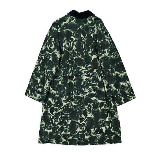 Burberry Rose Waxed Cotton Coat, Size Large 8081896 - Clothing