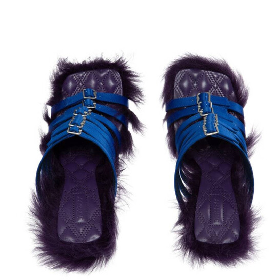 Burberry Satin Feather Square Toe Sandals - 546x546 Image #3