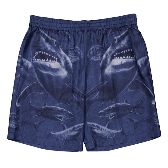 Burberry Shark-Print Silk Shorts, Size XXXS 8071937