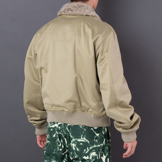 Burberry Shearling-Collar Bomber Jacket, Size Medium 8077138