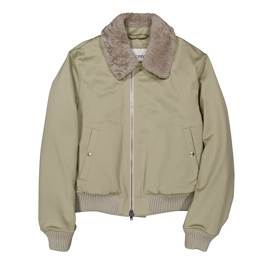 Burberry Shearling-Collar Bomber Jacket, Size Medium 8077138