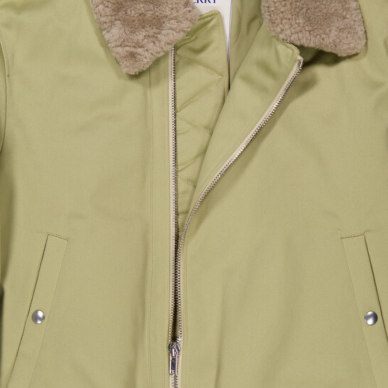 Burberry Shearling-Collar Bomber Jacket, Size Medium 8077138